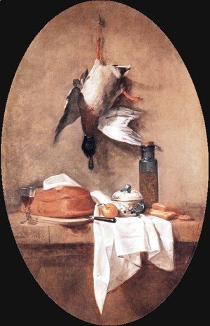 Jean-Baptiste-Simeon Chardin - Wild Duck With Olive Jar
