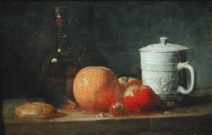 Still Life with Fruit and Wine Bottle