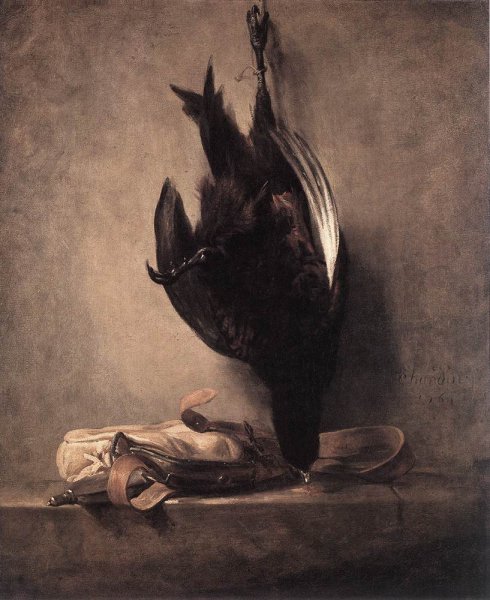 Still-Life with Dead Pheasant and Hunting Bag 1760